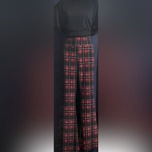 Women’s red and black flared pants